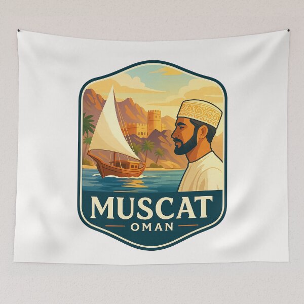 Item preview,  Coastal Forts and Traditional Sailboats – Muscat, Oman designed and sold by Places On Earth.