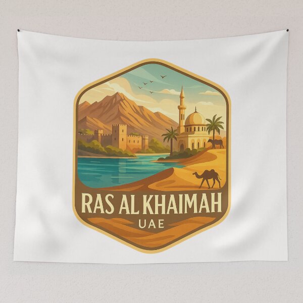 Item preview,  Mosque and Mountainscape of Ras Al Khaimah, UAE designed and sold by Places On Earth.