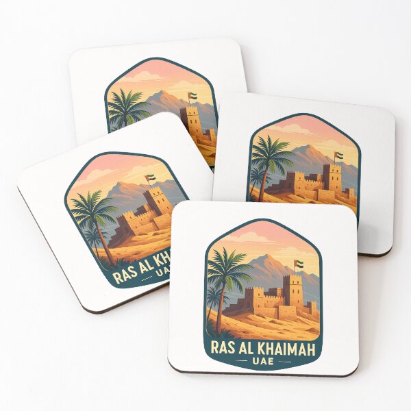 Item preview,  Dhayah Fort and UAE Flag – Ras Al Khaimah Heritage Scene designed and sold by Places On Earth.