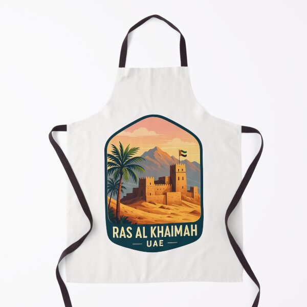 Item preview, Dhayah Fort and UAE Flag – Ras Al Khaimah Heritage Scene designed and sold by Places On Earth.