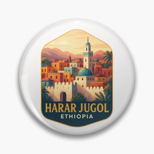 Item preview, Colorful Skyline of Harar Jugol with Minaret – Ethiopia designed and sold by Places On Earth.