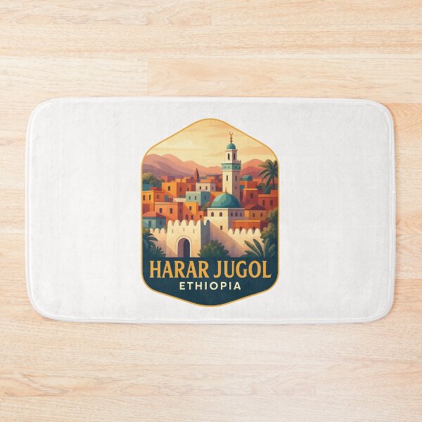 Item preview, Colorful Skyline of Harar Jugol with Minaret – Ethiopia designed and sold by Places On Earth.