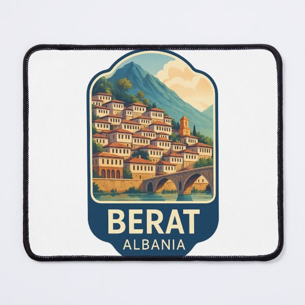 Item preview, Traditional Architecture of Berat with Mountain Backdrop – Albania designed and sold by Places On Earth.