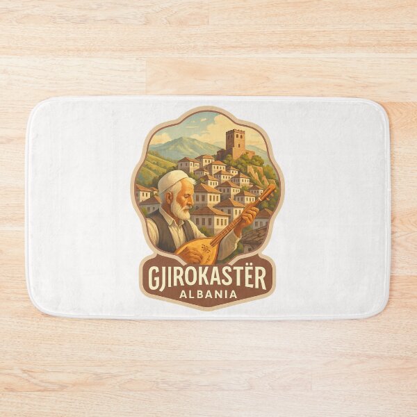 Item preview,  Gjirokastër Old Town with Albanian Folk Musician designed and sold by Places On Earth.