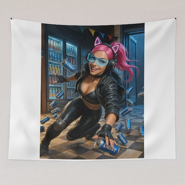 Item preview, CathryneDelamort cyber cat ears bodega energy cans designed and sold by CathryneDelamort.