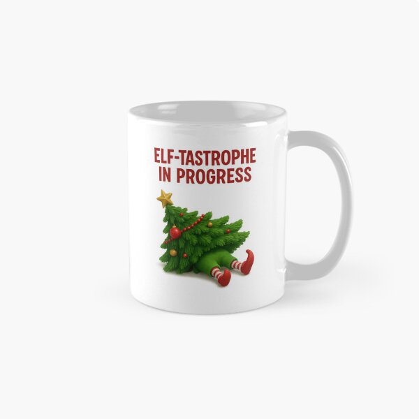 Item preview, Cute Funny Christmas Elf Disaster - Elf-Tastrophe In Progress | Kawaii Fun Christmas Art designed and sold by Moons Studio.