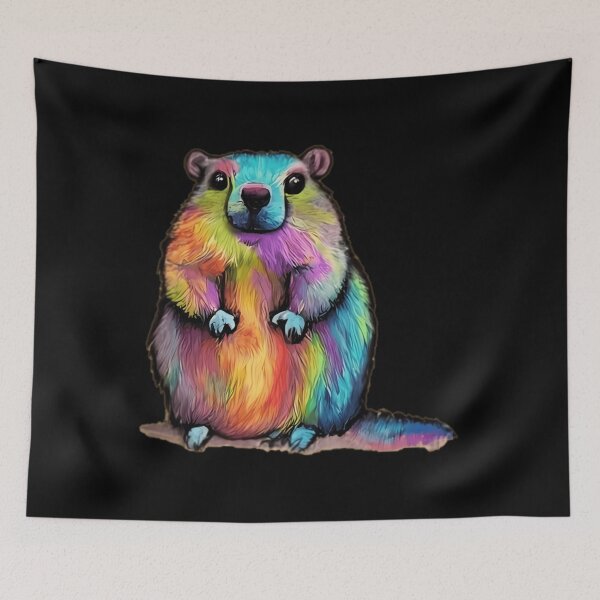 Item preview, Rainbow Marmot Drawn With Graphite  designed and sold by karolinartiss.