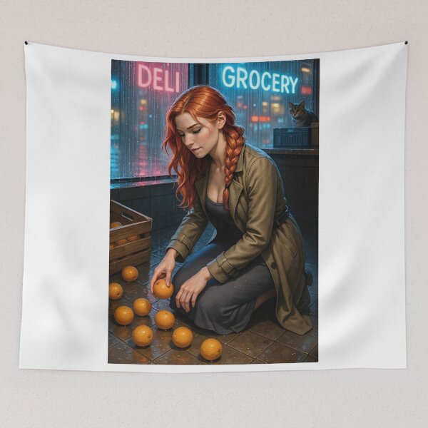 Item preview, Rowan Fletcher rainy bodega orange trench designed and sold by CathryneDelamort.