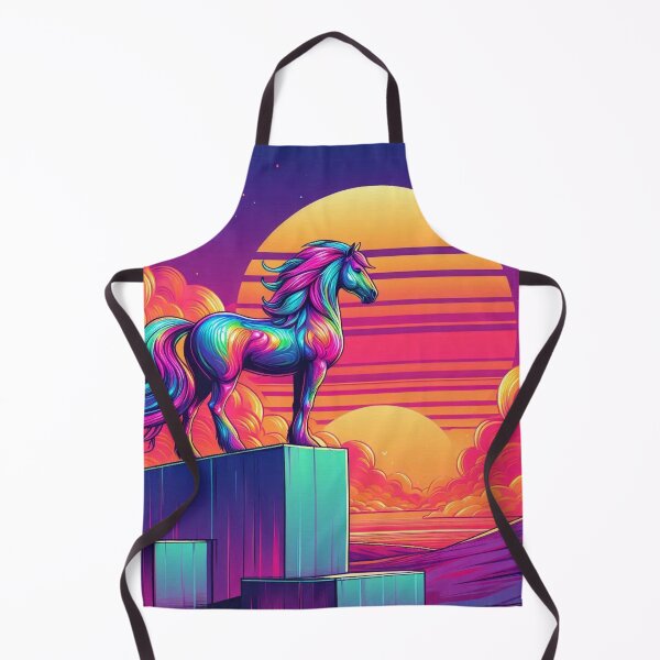 Item preview, Neon Fantasy Horse – Dual Sun Surreal Dreamscape designed and sold by Dogandesighn.