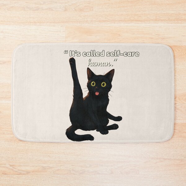Item preview, “It’s Called Self-Care Human – Funny Black Cat Quote Design for Cat Lovers” designed and sold by MagicMeow1.
