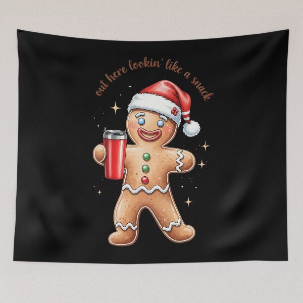 Item preview, Out Here Looking Like A Snack Funny BouJee Xmas Gingerbread Water Color designed and sold by KristenosNehk.
