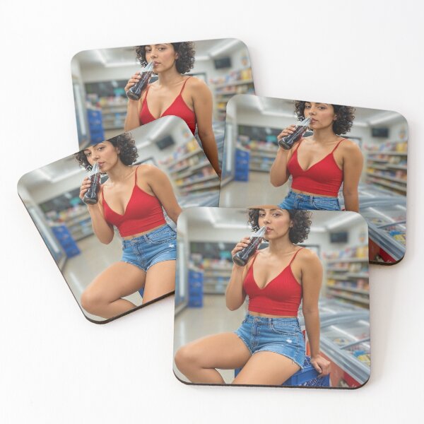 Item preview, Sarah Duvall red top denim shorts sips soda bodega designed and sold by CathryneDelamort.