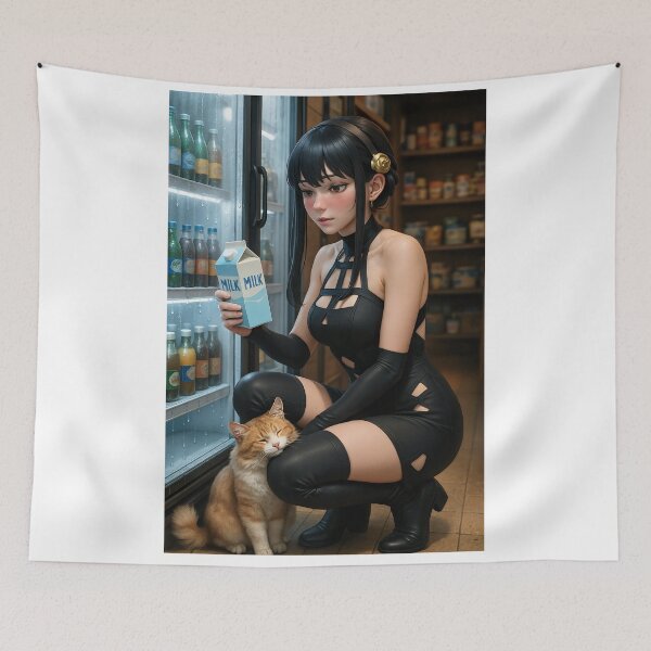 Item preview, Yor x Cat black dress milk bodega fridge designed and sold by CathryneDelamort.