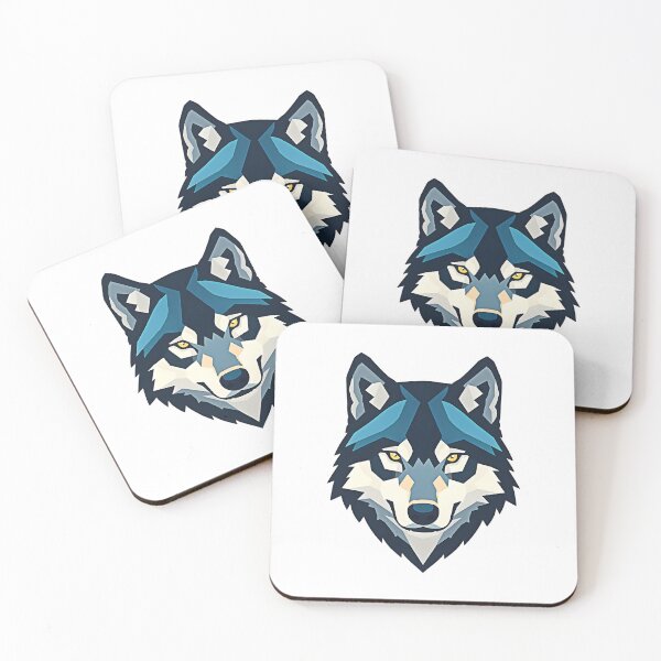 Item preview, Geometric Wolf Head – Blue Polygonal Animal Design designed and sold by Kavya Art.