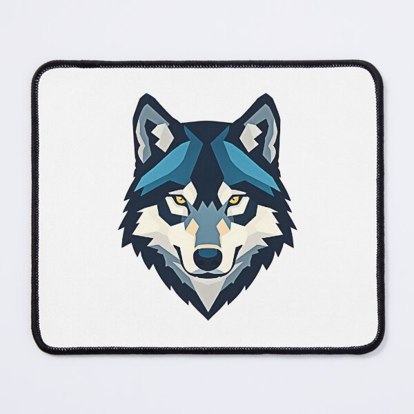 Item preview, Geometric Wolf Head – Blue Polygonal Animal Design designed and sold by Kavya Art.