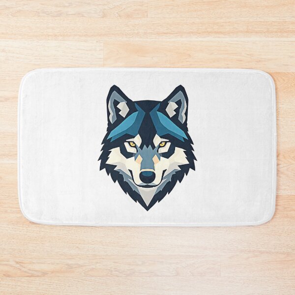 Item preview, Geometric Wolf Head – Blue Polygonal Animal Design designed and sold by Kavya Art.