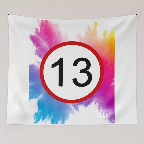 Item preview, 13, Thirteen, Road Sign, Age Sign, Birthday, Rainbow  designed and sold by AASparksDesigns.