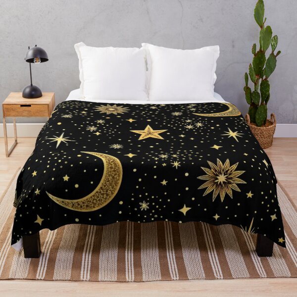 Item preview, Gold stars , crescent moons , night designed and sold by Lucky 777.