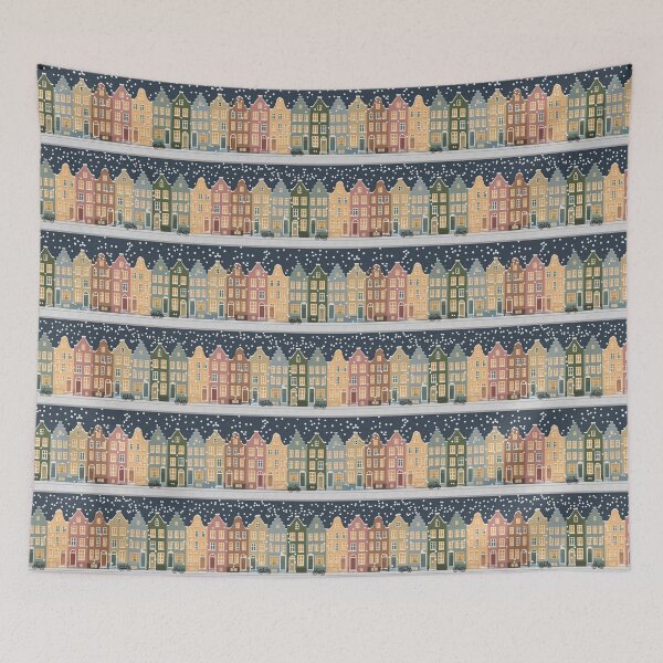 Item preview, Dutch Winter Townhouses Christmas Street Art designed and sold by Studio Pico.