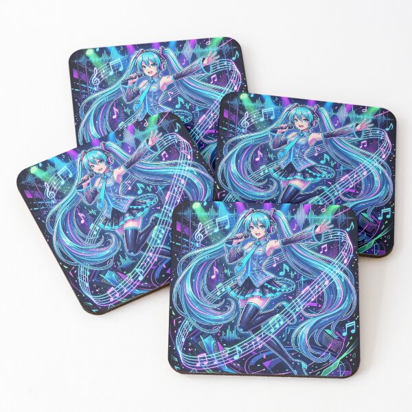 Item preview, Virtual Idol Neon Concert - Aqua Hair Music Pop Star Aesthetic designed and sold by MugenAnime.