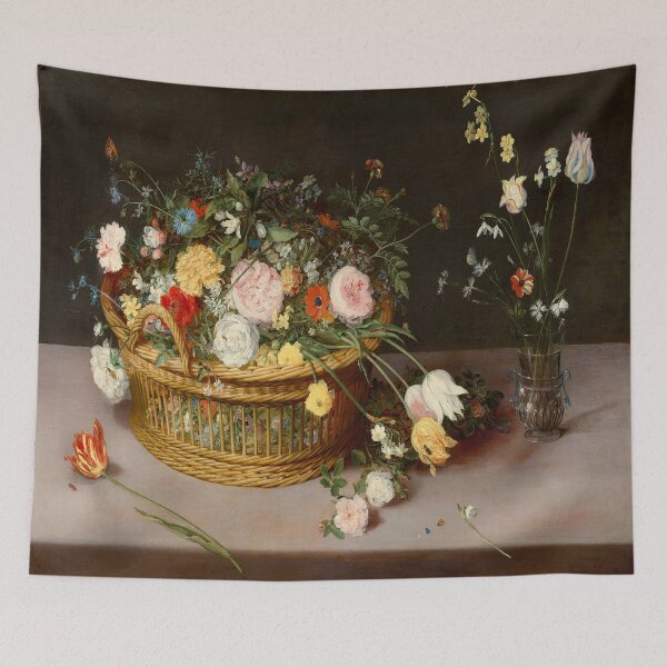Item preview, Still Life | Flowers in a Basket and a Vase designed and sold by UBU-space.