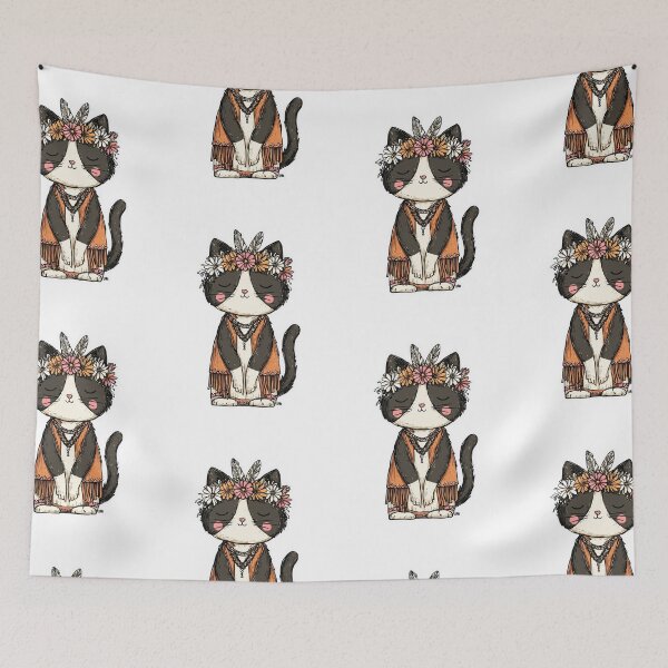 Item preview, Vintage Boho Cat Feline designed and sold by bapupa.