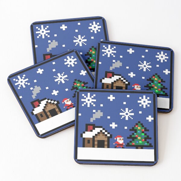 Item preview, Retro Pixel Christmas – 8-Bit Winter Scene designed and sold by bennasener.