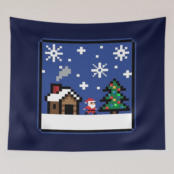Item preview, Retro Pixel Christmas – 8-Bit Winter Scene designed and sold by bennasener.