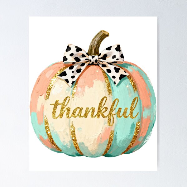 Item preview, Thankful Pumpkin Coquette Bow Leopard Print Fall designed and sold by NovaCraft30.