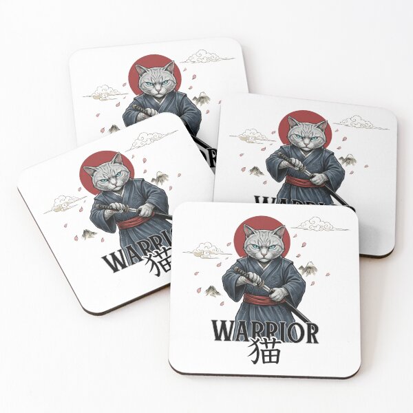 Item preview, warrior Cat – Japanese Warrior Feline Illustration designed and sold by McPurrface.
