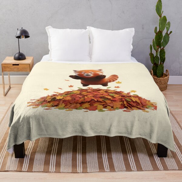 Item preview, Cute Red Panda Jumping in Autumn Leaves designed and sold by HumTumMe.