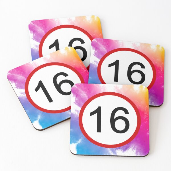 Item preview, 16, Sixteen, Road Sign, Age Sign, Birthday, Rainbow  designed and sold by AASparksDesigns.