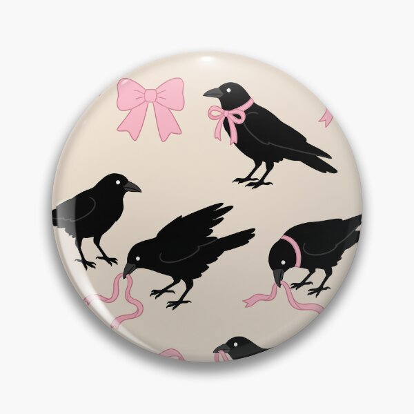 Item preview, Coquette Black Crows & Pink Ribbons Pattern designed and sold by zzz888.