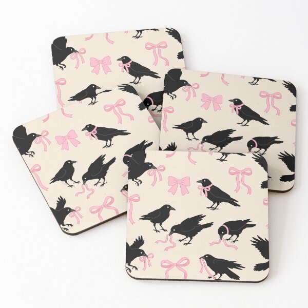 Item preview, Coquette Black Crows & Pink Ribbons Pattern designed and sold by zzz888.