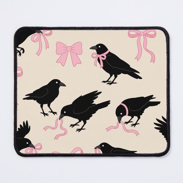 Item preview, Coquette Black Crows & Pink Ribbons Pattern designed and sold by zzz888.