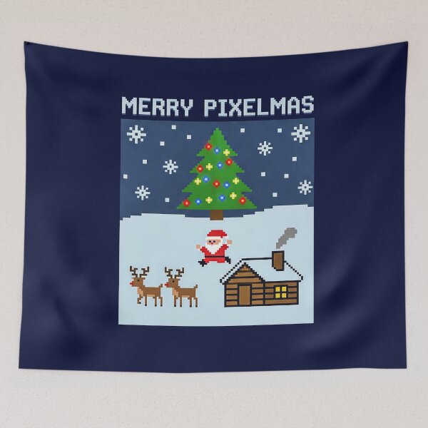Item preview, Retro Pixel Christmas – 8-Bit Winter Scene 2 designed and sold by bennasener.