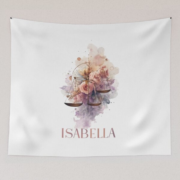 Item preview, Isabella Libra Zodiac Floral Watercolor Scales designed and sold by AlexLineArt.