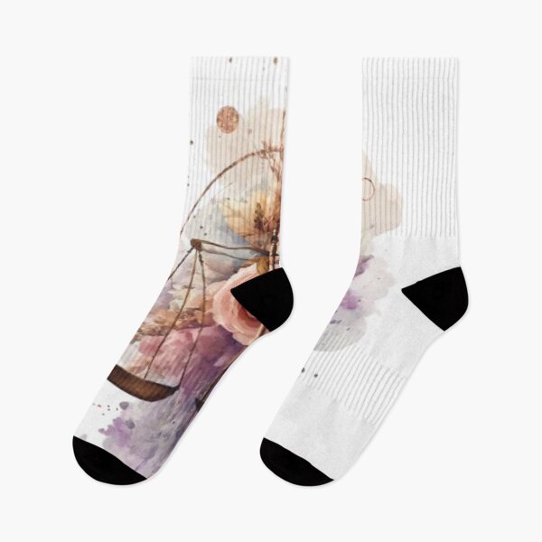 Item preview, Isabella Libra Zodiac Floral Watercolor Scales designed and sold by AlexLineArt.