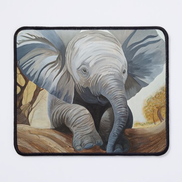 Item preview, Steps of Wonder -Baby Elephant Acrylic Wildlife Painting designed and sold by RavenFosterArt.