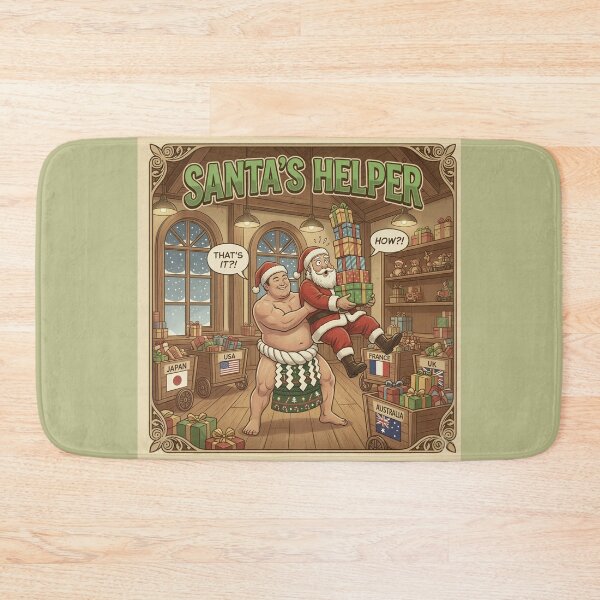 Item preview, Santa's Helper - Funny Sumo Santa Christmas Workshop Gift designed and sold by SammyMorry.
