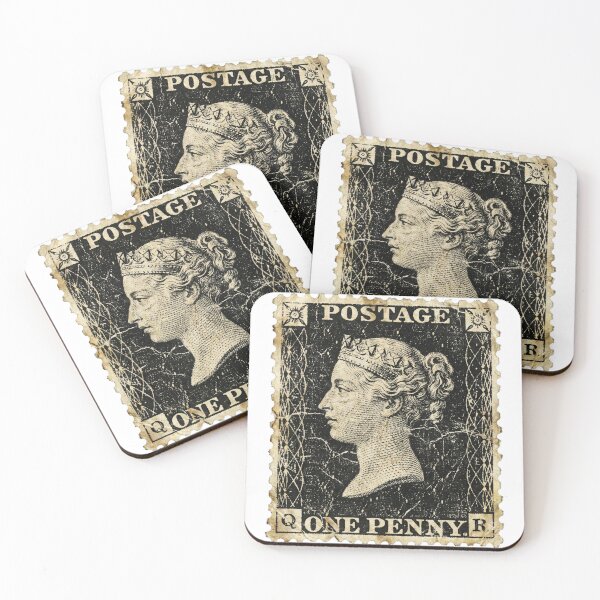 Item preview, Vintage Grunge Penny Black Stamp Art designed and sold by EverBranz-stor.