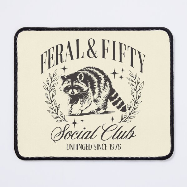 Item preview, Feral & Fifty 1976 Retro 50th Birthday Raccoon designed and sold by Y-Vibes.