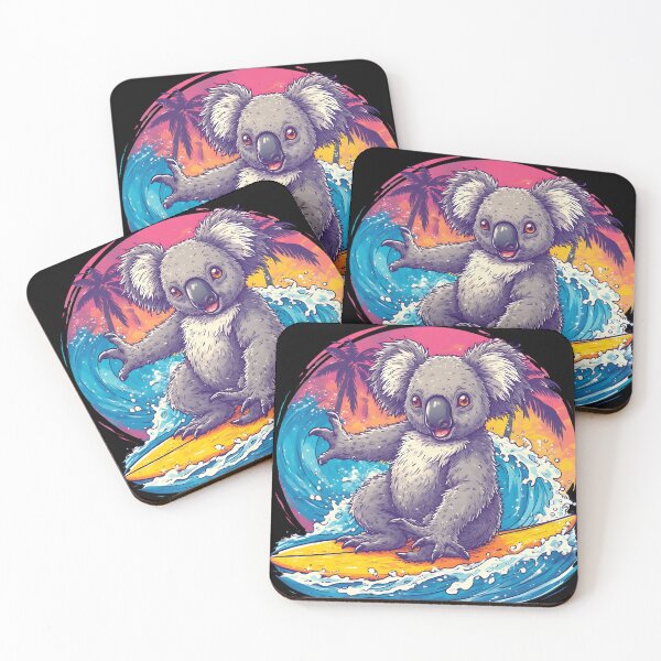 Item preview, Surfing Koala at Sunset – Retro Tropical Wave Rider Design designed and sold by Karolina’s Cozy Creations.
