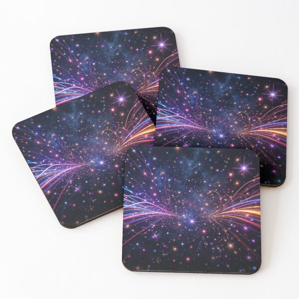 Item preview, Cosmic Stardust Burst – Vibrant Multicolor Sparkling Abstract Night Sky designed and sold by PixelVibe782.