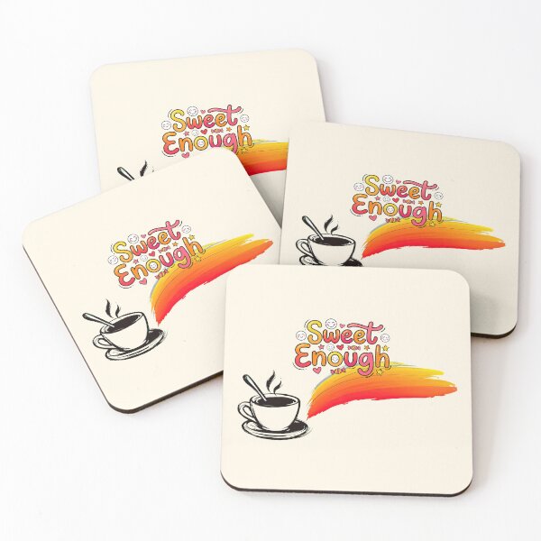 Item preview, Vibrant Sweet Enough Coffee Design | Cozy Sketch & Cute Candy Letters designed and sold by MCT-GALLERY.