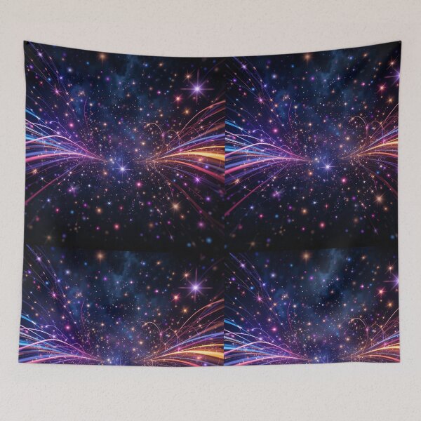 Item preview, Cosmic Stardust Burst – Vibrant Multicolor Sparkling Abstract Night Sky designed and sold by PixelVibe782.