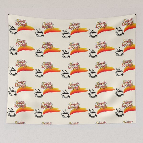Item preview, Vibrant Sweet Enough Coffee Design | Cozy Sketch & Cute Candy Letters designed and sold by MCT-GALLERY.