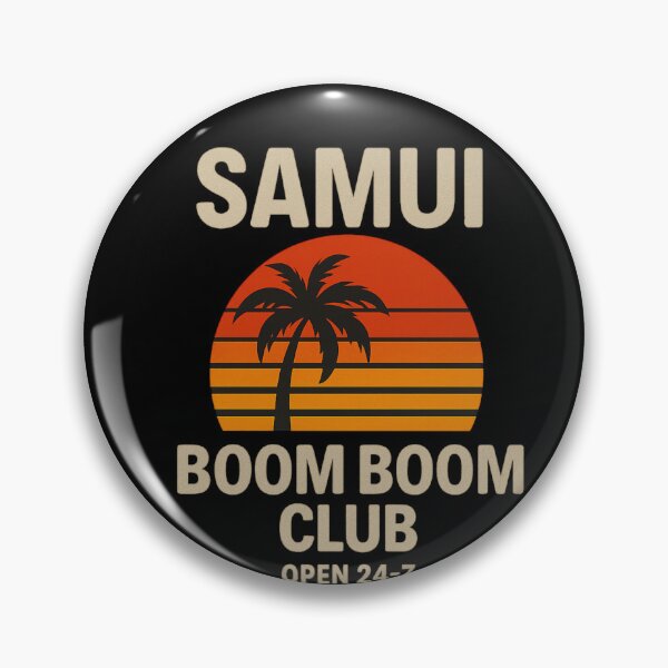 Item preview, Samui Boom Boom Club – Retro Beach Club Palm Sunset T-Shirt designed and sold by WildBoysShop.