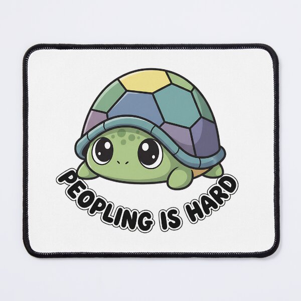 Item preview, Peopling Is Hard Turtle designed and sold by KawaSpark.