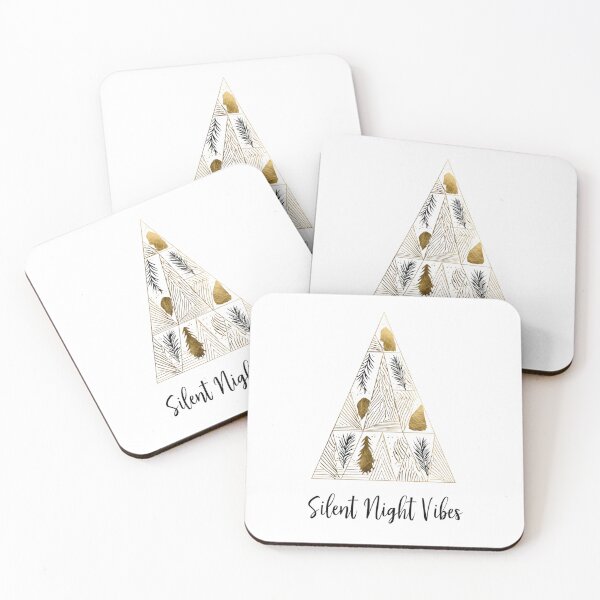 Item preview, Silent Night Vibes – Modern geometric Christmas tree in gold designed and sold by Meiersbeste.